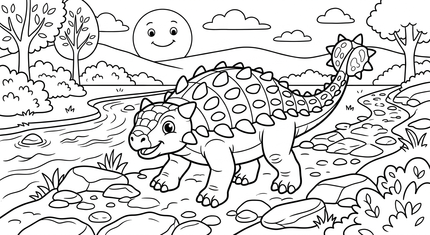 Prehistoric Dinosaur Adventure coloring page