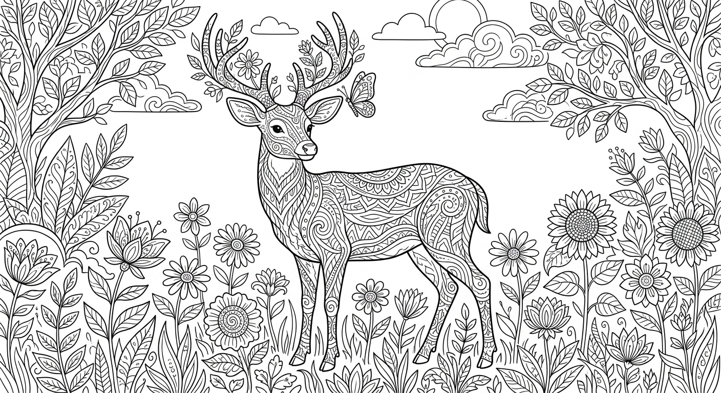 Woodland Forest Friends coloring page